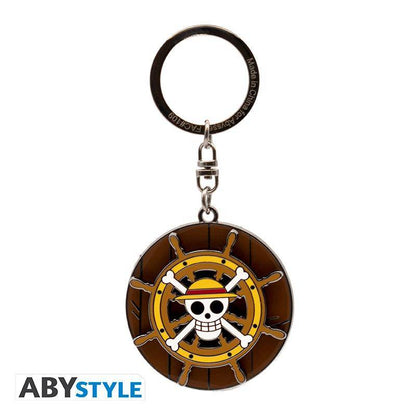 One Piece - Beweglicher Metall Schlüsselanhänger Steuerrad