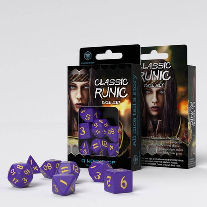 Q Workshop - Würfel Set Classic Runic RPG - Lila & Gelb - 7