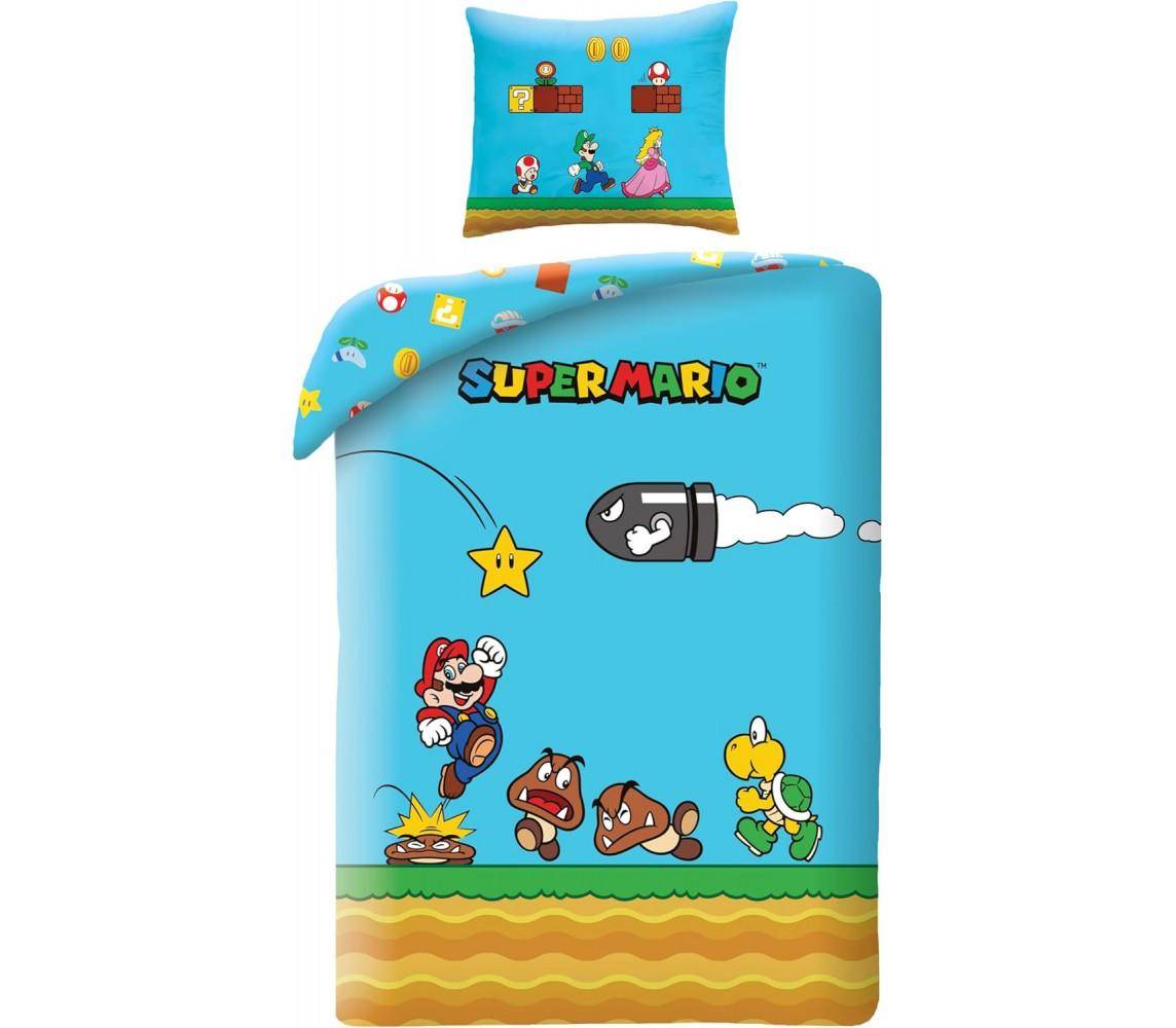 Super Mario - Bettwäsche Set Level - 140 x 200 cm / 70 x 90 cm