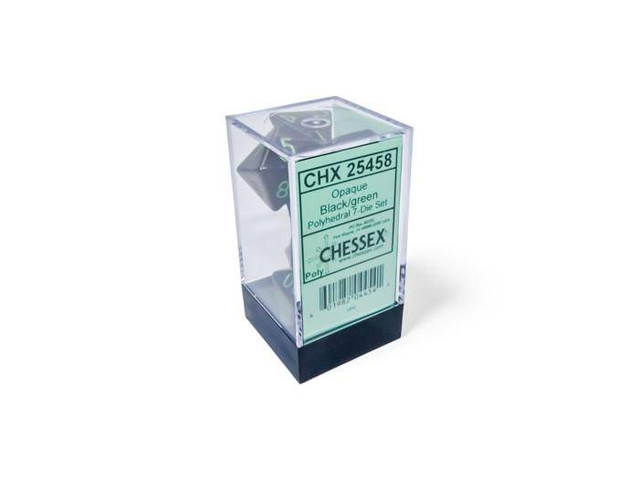 Chessex - Würfelset Black/Green - 7 Stk
