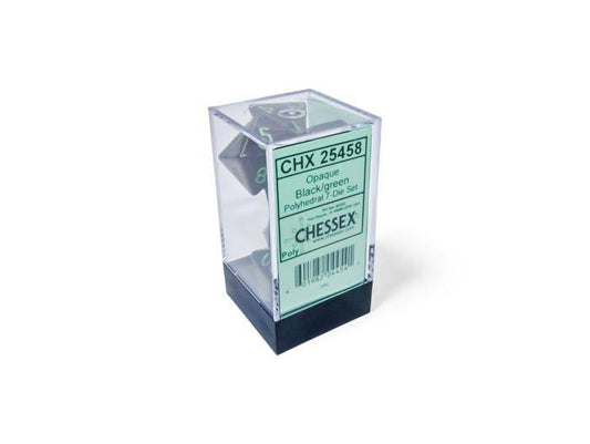 Chessex - Würfelset Black/Green - 7 Stk