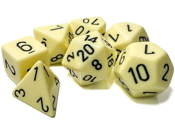 Chessex - Würfelset Pastel Yellow/Black - 7 Stk