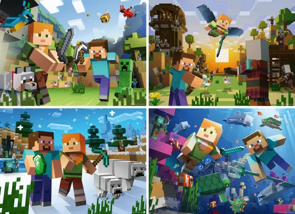 Minecraft - Puzzle 4er Pack - 100 Teile je Puzzle
