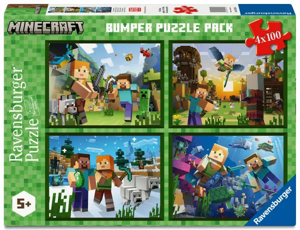Minecraft - Puzzle 4er Pack - 100 Teile je Puzzle