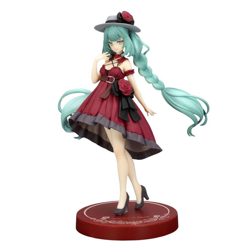 Hatsune Miku - Statue Miku Walking Dress Red - 19 cm