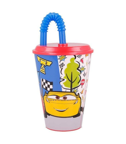 Disney - Becher mit Strohhalm Cars - 430 ml