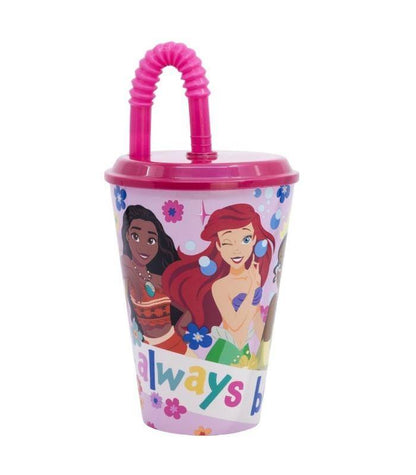 Disney - Becher mit Strohhalm Prinzessinnen - 430 ml