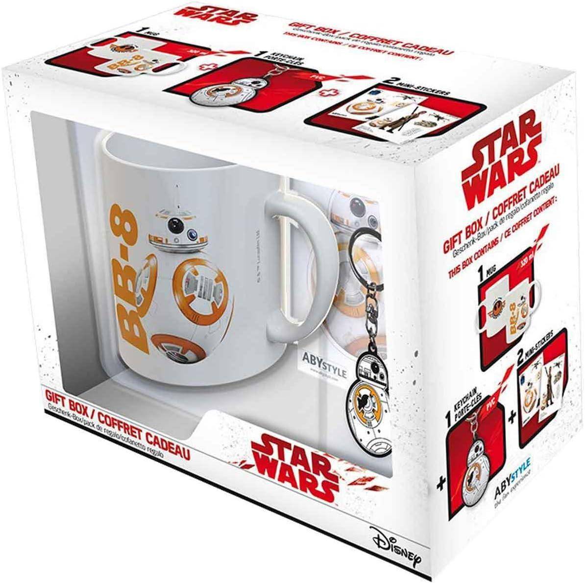 Star Wars - Geschenkset BB8 - Schlüsselanhänger, Tasse & Sticker