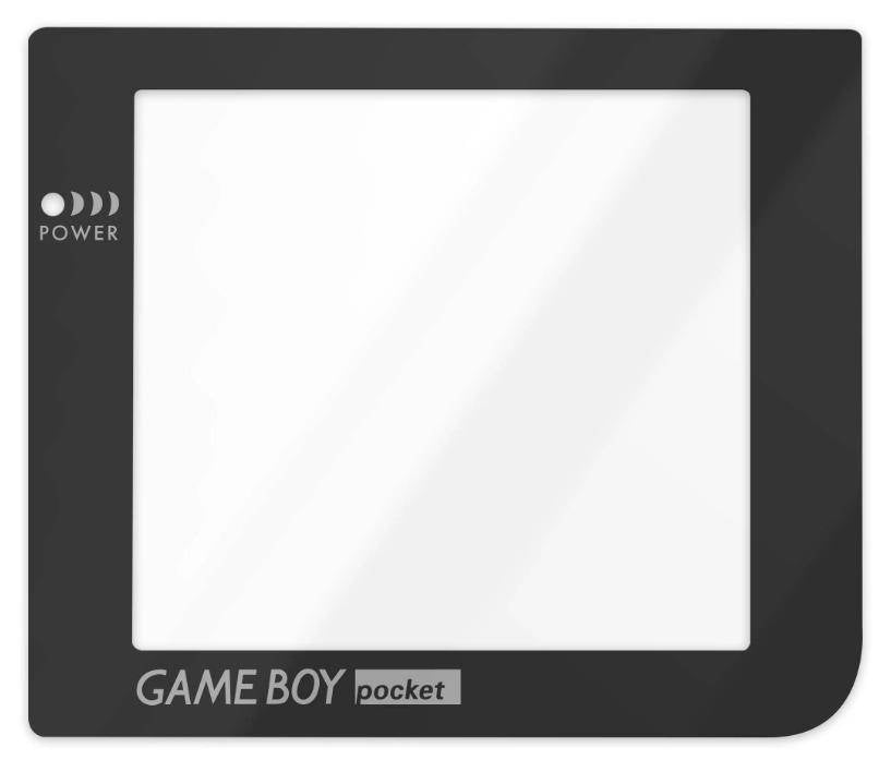 Game Boy Pocket - Display Scheibe mit LED Loch - Schwarz (Dritthersteller)