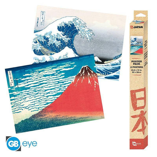 Katsushika Hokusai - Poster Doppelpack Asiatische Kunst - 52 x 38 cm