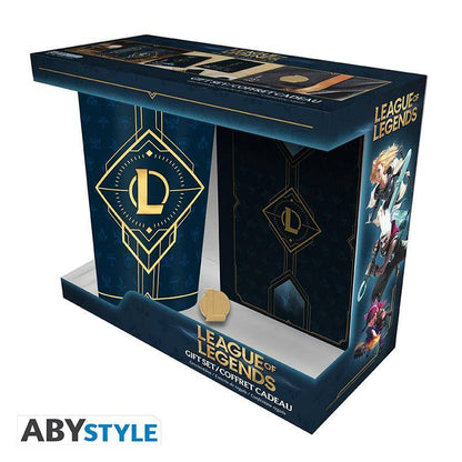 League of Legends - Geschenkset Hextech - Glas, Notizbuch & Anstecker