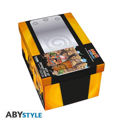 Naruto Shippuden - Geschenkset Konoha - Wärmewechsel Tasse, 3D Schlüsselanhänger & Glas