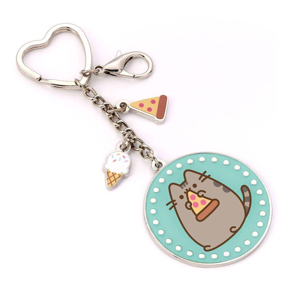 Pusheen - Metall Schlüsselanhänger Pizza