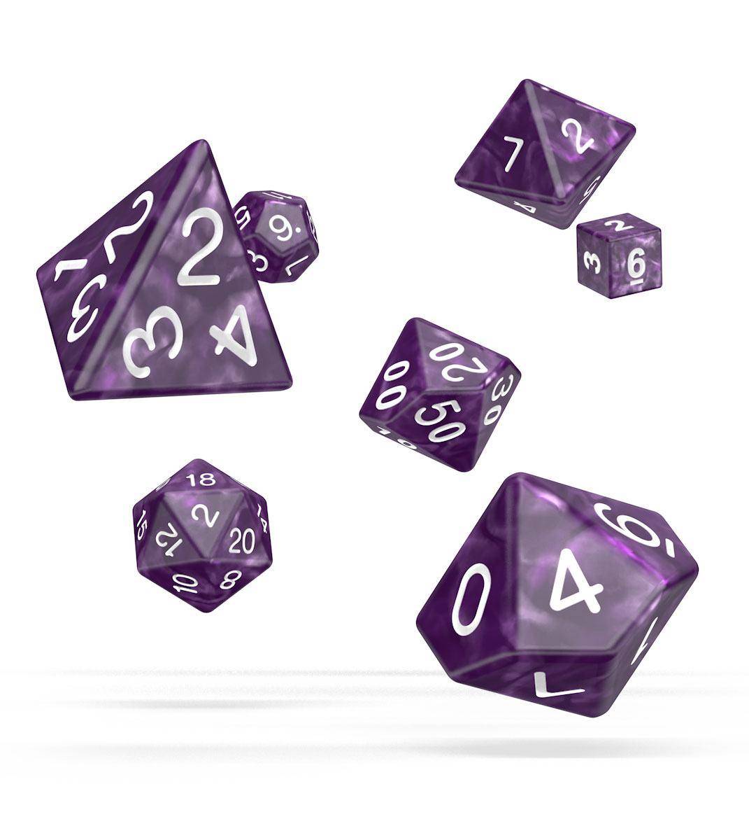 Oakie Doakie Dice - RPG Würfel Set Marmor Lila - 7