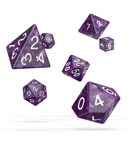 Oakie Doakie Dice - RPG Würfel Set Marmor Lila - 7
