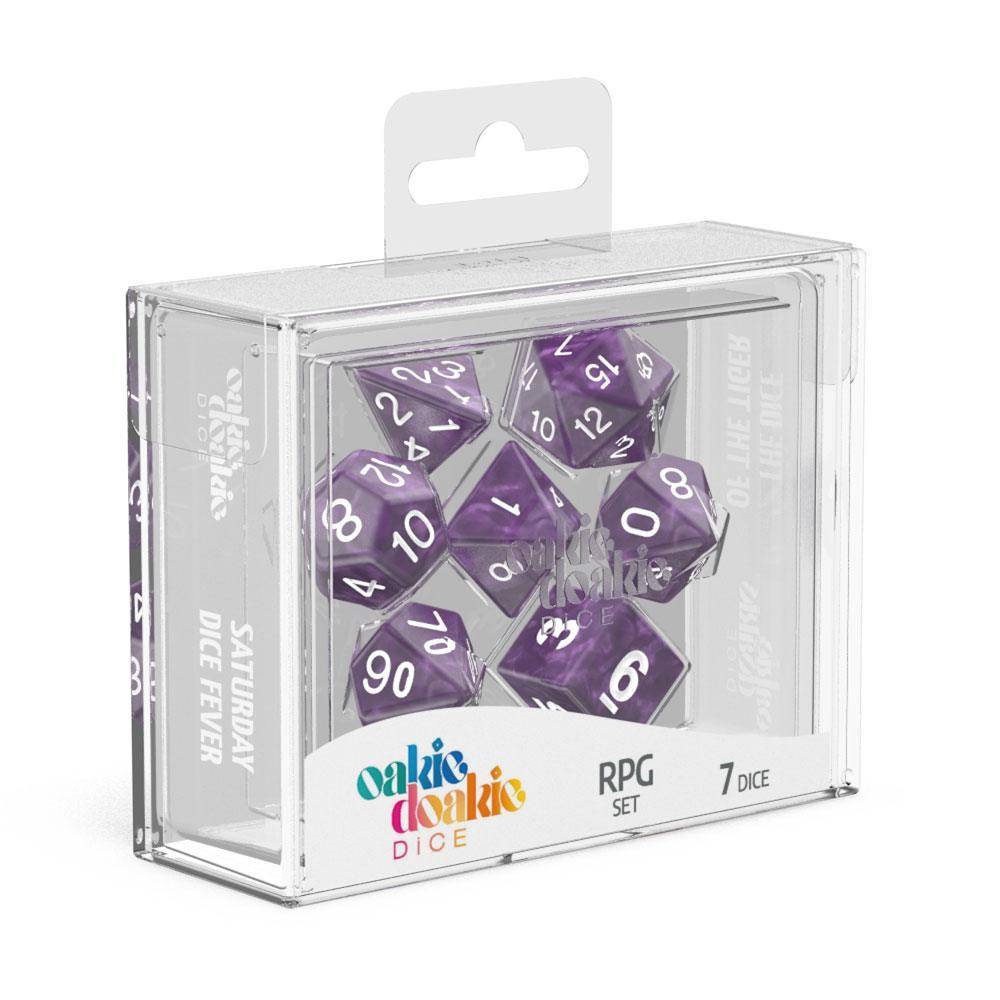 Oakie Doakie Dice - RPG Würfel Set Marmor Lila - 7
