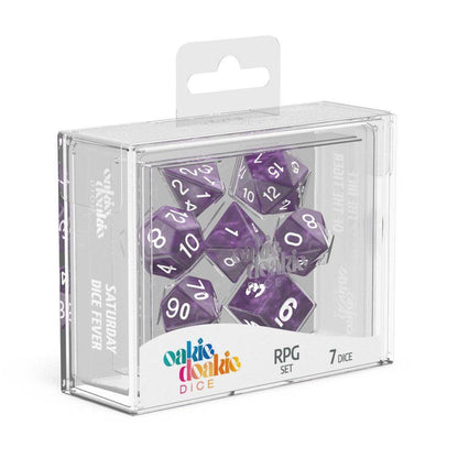Oakie Doakie Dice - RPG Würfel Set Marmor Lila - 7