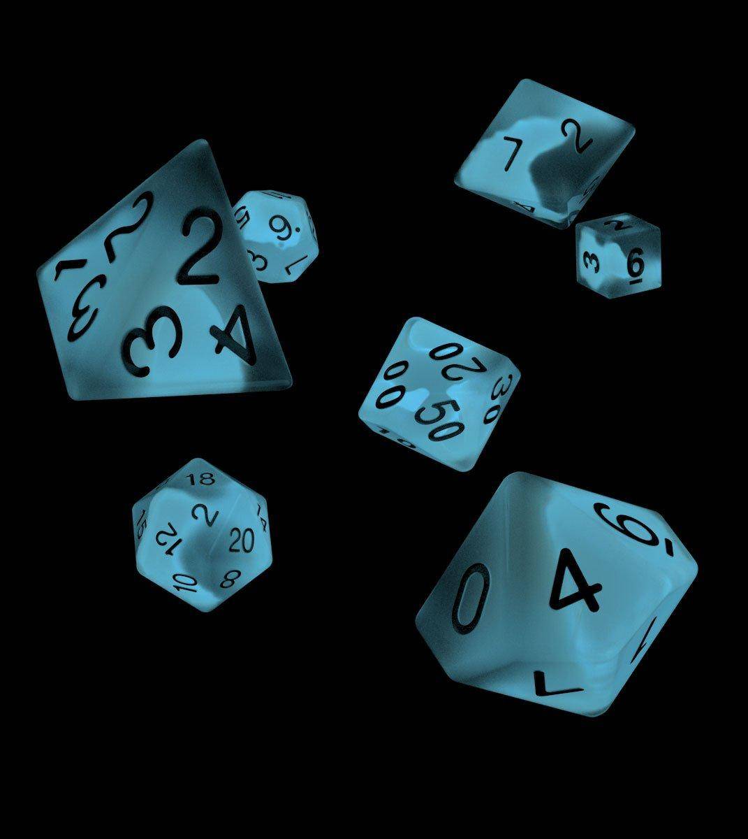Oakie Doakie Dice - RPG Würfel Set Glow in the Dark Arktis - 7