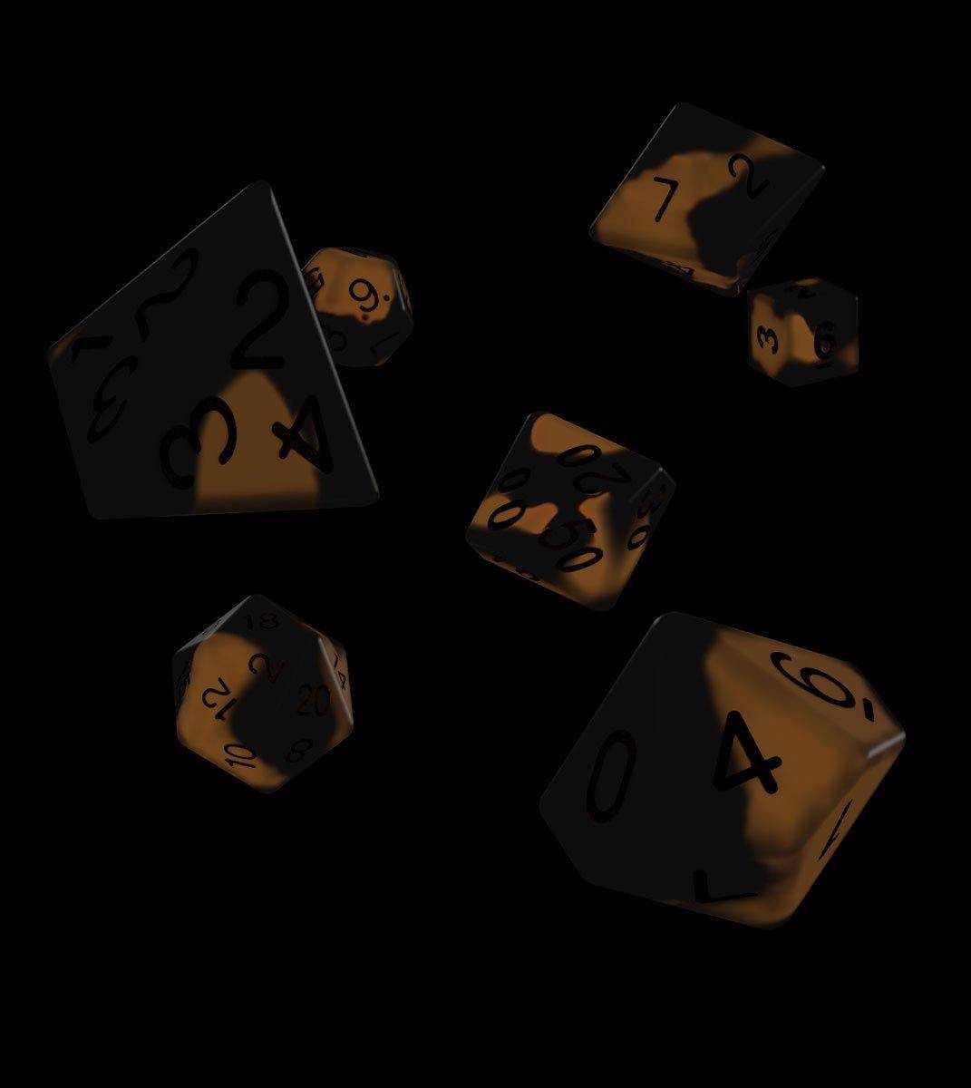 Oakie Doakie Dice - RPG Würfel Set Glow in the Dark Lava - 7