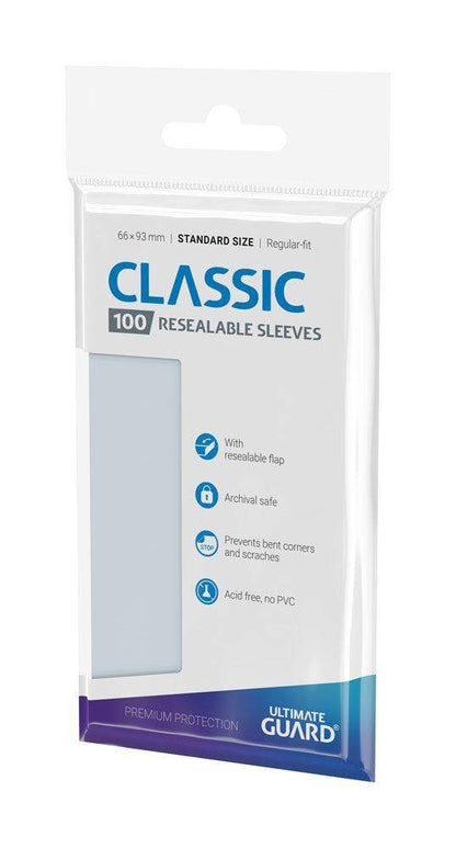 Ultimate Guard - Classic Sleeves wiederverschließbar - Standardgröße Transparent (100)