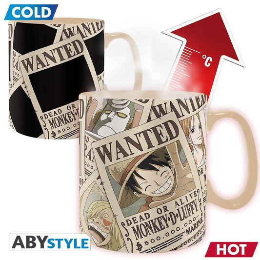 One Piece -Tasse mit Thermoeffekt Wanted - 460 ml