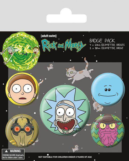 Rick and Morty Ansteck-Buttons 5er-Pack Heads