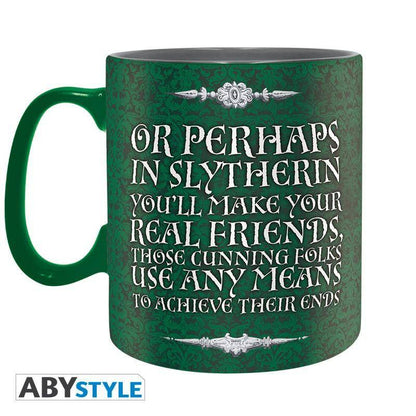 Harry Potter Packung Tasse + Schlüsselanhänger + Button Slytherin