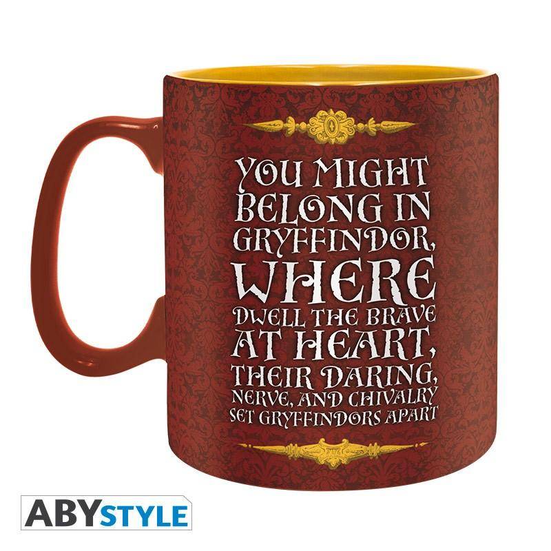 Harry Potter Packung Tasse + Schlüsselanhänger + Button Gryffindor