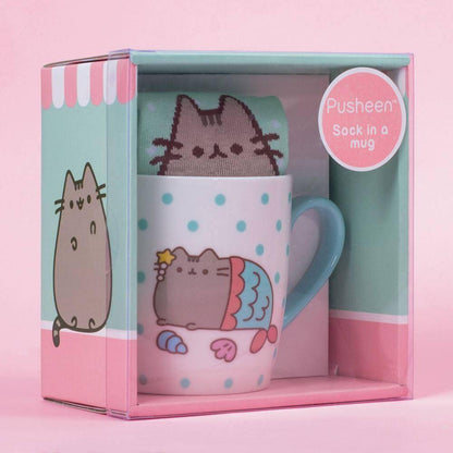 Pusheen Tasse mit Socken Mermaid