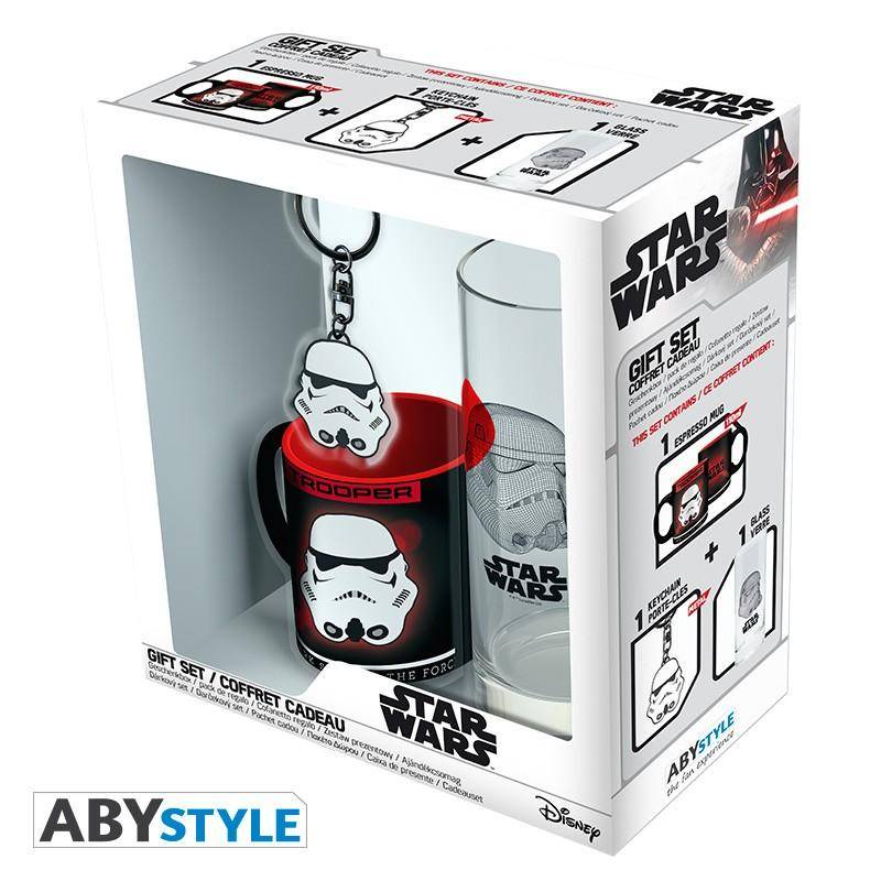 Star Wars Pack Trooper Glas + Schlüsselanhänger + Espressotasse