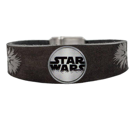 Star Wars Clicks Leder-Armband Chewbacca / Logo Click Grey