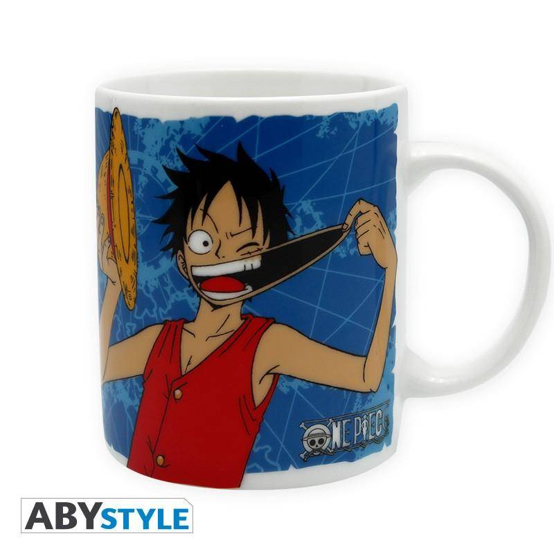 One Piece - Tasse - 320 ml - Luffy & Emblem - porcl. mit Box