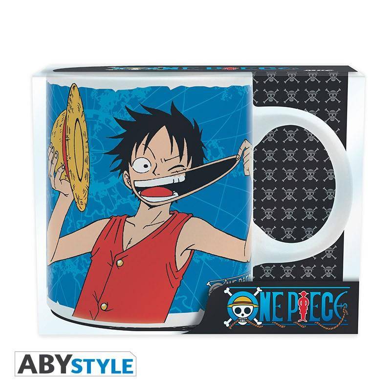 One Piece - Tasse - 320 ml - Luffy & Emblem - porcl. mit Box