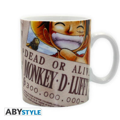 One Piece - Tasse - 460 ml - Luffy Wanted - porcl. mit Box