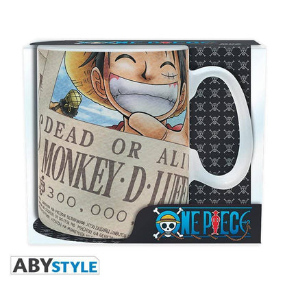 One Piece - Tasse - 460 ml - Luffy Wanted - porcl. mit Box