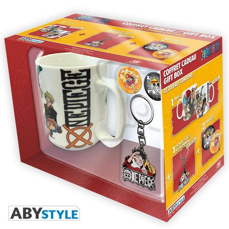 One Piece Pack Tasse + Schlüsselanhänger + Badges New World