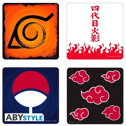 Naruto Shippuden 4 Untersetzer Embleme Set