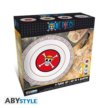 One Piece Set aus 4 Tellern Embleme