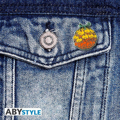 One Piece Ansteck-Pin Flame-Flame Fruit