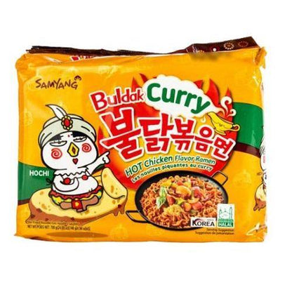 SamYang Buldak Curry Instant Nudeln Hot Chicken - Ramen, (5x 140g)