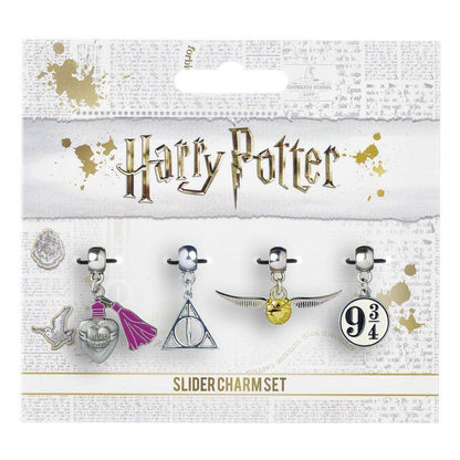 Harry Potter Anhänger 4er-Pack Schnatz/Heiligtümer/Platform 9 3/4/Liebestrank (versilbert)