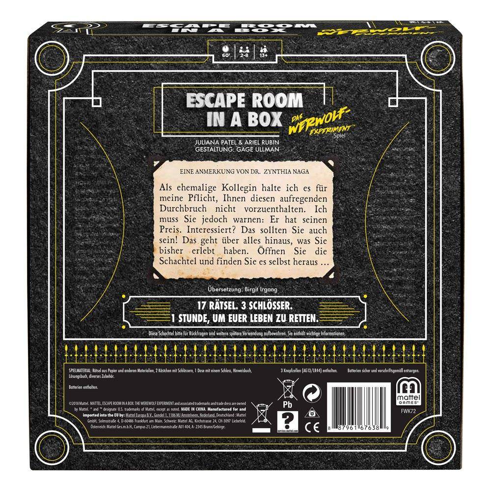 Escape Room in a Box Strategiespiel Das Werwolf-Experiment *Deutsche Version*