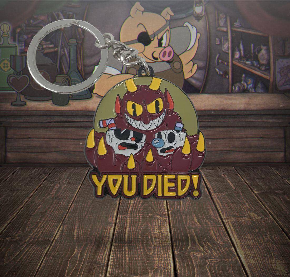 Cuphead Metall Schlüsselanhänger You Died! Limited Edition 4 cm