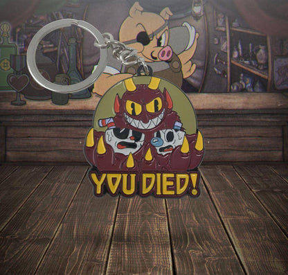 Cuphead Metall Schlüsselanhänger You Died! Limited Edition 4 cm