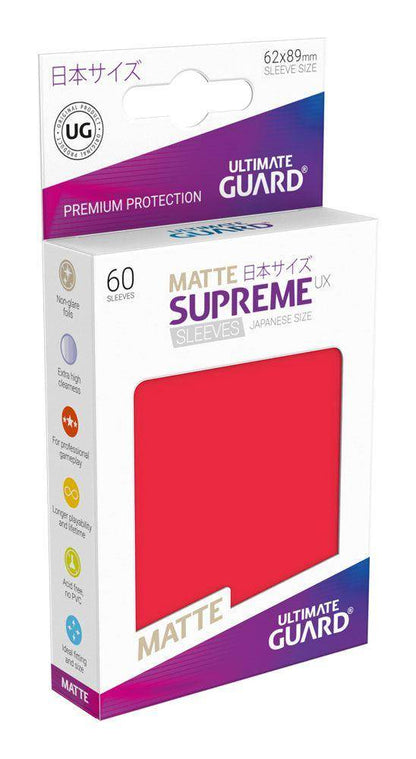 Ultimate Guard Supreme UX Sleeves Japanische Größe Matt Rot (60)