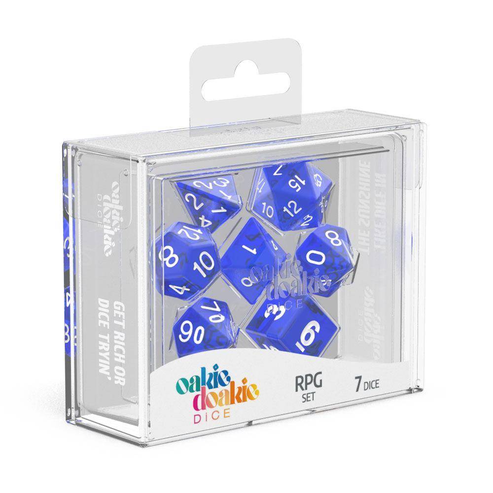 Oakie Doakie Dice Würfel RPG-Set Translucent - Blau (7)