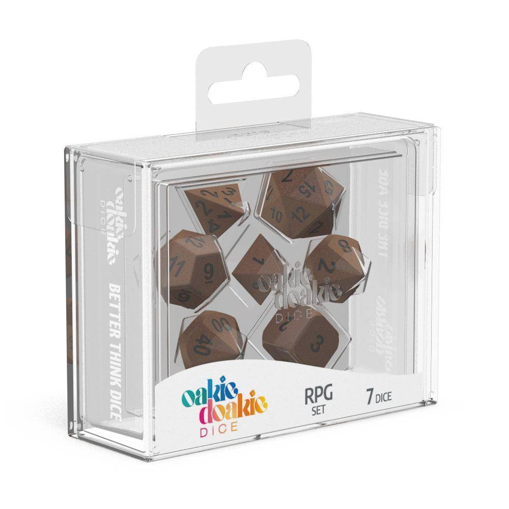 Oakie Doakie Dice Würfel RPG-Set Metal Dice - Brasstige (7)