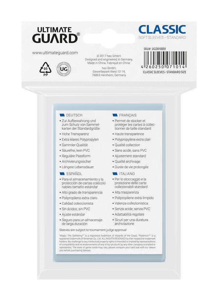 Ultimate Guard - Kartenhüllen Standard Größe Classic - Transparent - 100 Stk