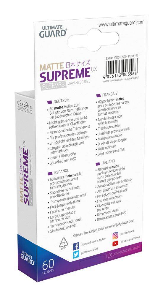 Ultimate Guard Supreme UX Sleeves Japanische Größe Matt Transparent (60)