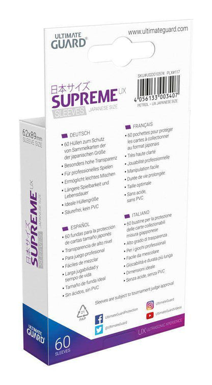 Ultimate Guard Supreme UX Sleeves Japanische Größe Petrolblau (60)